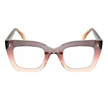 PERKEY Full Rim Retro Square Blue Light Cut & Antiglare Computer Eyeglasses For Women | Bold Style | - OPTL0016-C4-Small / Grey / Clear