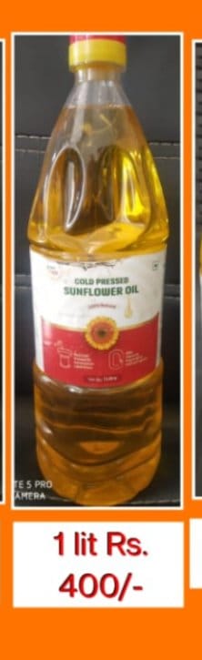 Cold Pressed Sunflower Oil (1 Litre) | 100% Natural | Healthy Cooking