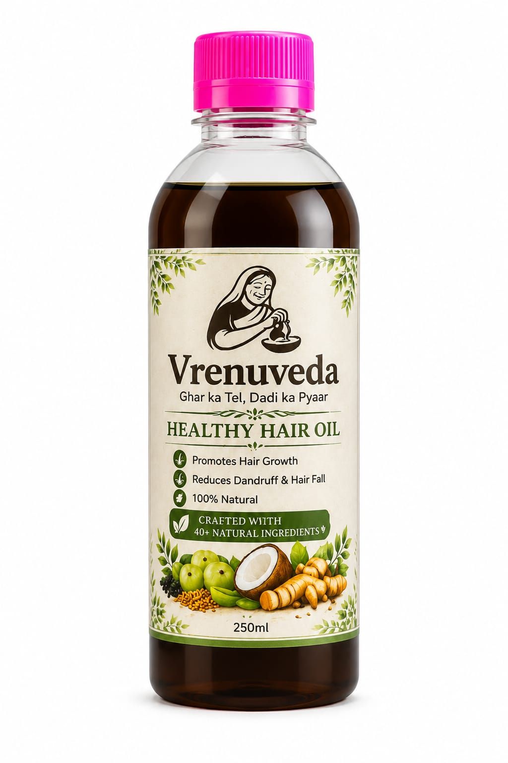 Vrenuveda Herbal Hair Oil for Hair Growth & Hair Fall Control | 200ml