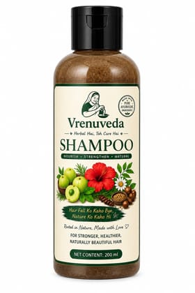 Vrenuveda Herbal Shampoo | Anti Hair Fall Shampoo for Stronger, Healthier & Naturally Beautiful Hair | 200ml Vrenuveda Herbal Shampoo | Anti Hair Fall Shampoo for Stronger, Healthier & Naturally Beautiful Hair | 200ml
