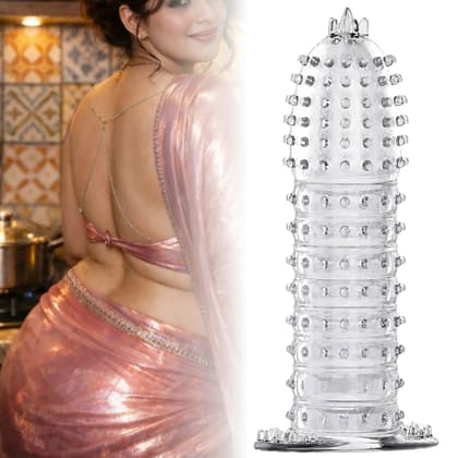 Crystal Condom Transparent Textured with Spikes & Rings - Maximum Sensation Ribbed Dotted Condoms Crystal Condom Transparent Textured with Spikes & Rings - Maximum Sensation Ribbed Dotted Condoms