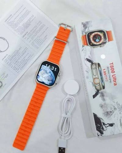 T800 Smart Watch, Touchscreen Display, Fitness Tracker, Compatible with Android, Bluetooth Connectivity (Orange)