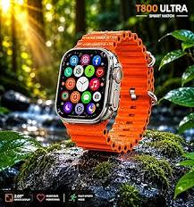 T800 Smart Watch, Touchscreen Display, Fitness Tracker, Compatible with Android, Bluetooth Connectivity (Orange)