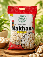Sattvic Bites Premium 6+Sutta Handpicked Makhana – Healthy & Natural (250gm) / Rasgulla Makhana