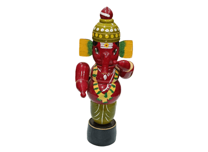 Wooden Handcrafted Dancing Ganesha Idol