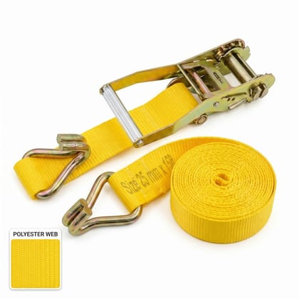 Trion Products Ratchet Tie Down Straps 1 Inch x 15 Feet with J Hooks | Heavy Duty Cargo Lashing Belts for Pick-up Trucks, LCVs, Motorcycles & Cargo Securing | 25MM Ratchet Straps