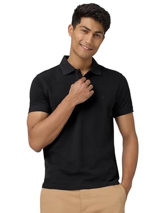 Men's Black Super Combed Cotton Polo Shirt
