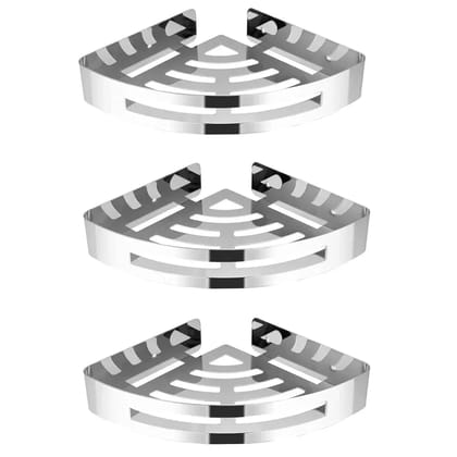 Caddy Stainless Steel Corner Shelf (Silver) 3 Set Caddy Stainless Steel Corner Shelf (Silver) 3 Set