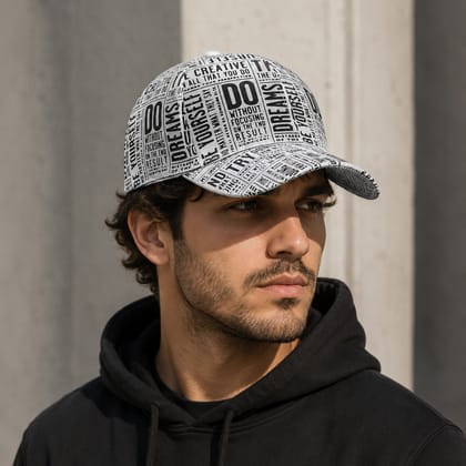 Motivational Quote All-Over Print Baseball Cap Motivational Quote All-Over Print Baseball Cap