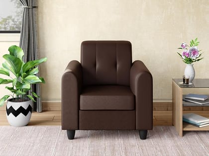 Rewind 1 Seater Sofa (Leatherette, Crush Brown)