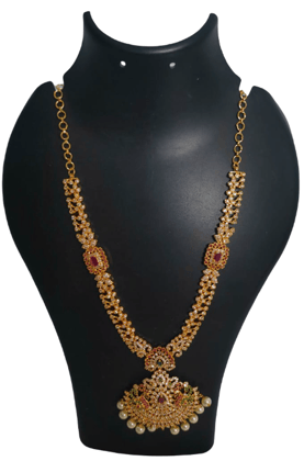Gold Plated Big Pendant Chain Necklace for Women & Girls