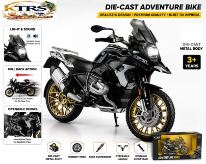KTRS Enterprise Die-Cast Adventure Touring Motorcycle Toy Bike with Light & Sound | Premium Metal Bike Model for Kids & Collectors
