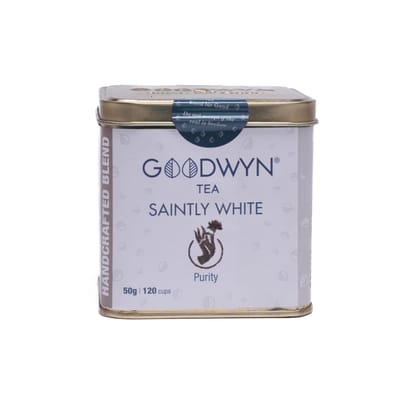 Goodwyn Saintly White Tea (50 gm) | Assam Speciality | From Own Tea Estates | 100% Natural Long Leaf Loose Tea | Low Caffeine Non Bitter | Rich in Antioxidants