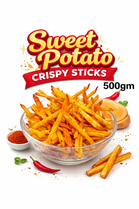 Sweet Potato Crispy Sticks, Shakarkandi Fries, Sweet Potato Finger Chips, Sweet Potato Masala Sticks, Shakarkandi Crunch 500gm