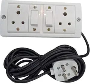2 Socket Extension Board | 2 Anchor Socket & 2 Switch Heavy Duty with 3 Pin Plug, 1.5mm Copper Cable 2 Metres