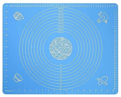 Silicon Roti mat Non-Stick Silicone Reusable Pastry Fondant Dough Roti Chapati Rolling Baking Sheet Mat with Measurements 50 * 40 cm (Multicolor)