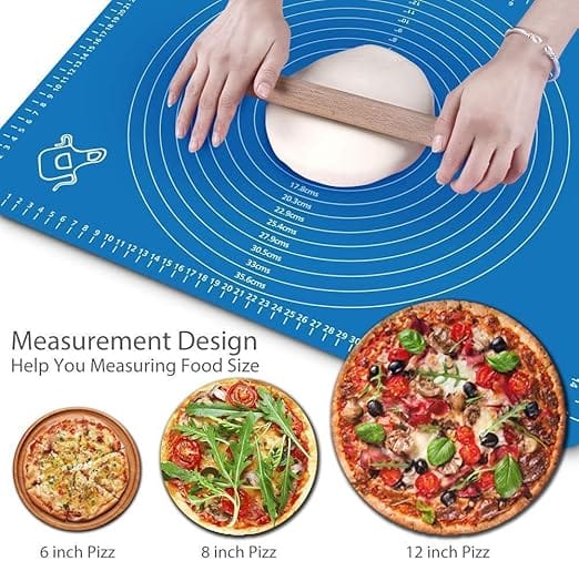 Silicon Roti mat Non-Stick Silicone Reusable Pastry Fondant Dough Roti Chapati Rolling Baking Sheet Mat with Measurements 50 * 40 cm (Multicolor)