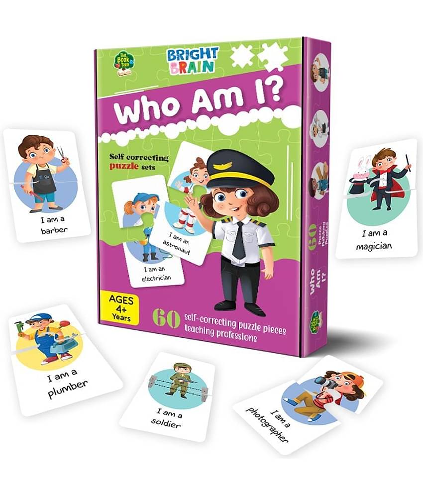 The Book Tree Bright Brain Who I am? 60 (30 Sets) Piece Jigsaw Puzzle for Preschoolers, Educational Toy for Learning Professions, Gifts for Kids Ages 3 to 6