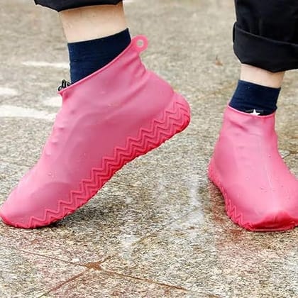 Flexible Silicone Rain Shoe Cover with Durable Anti Skid Bottom Surface for Keeping Footwear Clean and Dry During Outdoor Activities