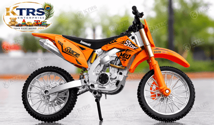 KTRS Enterprise Die-Cast Motocross Dirt Bike Toy with Light & Sound | Premium Metal Off-Road Motorcycle Model | Free Wheel Action