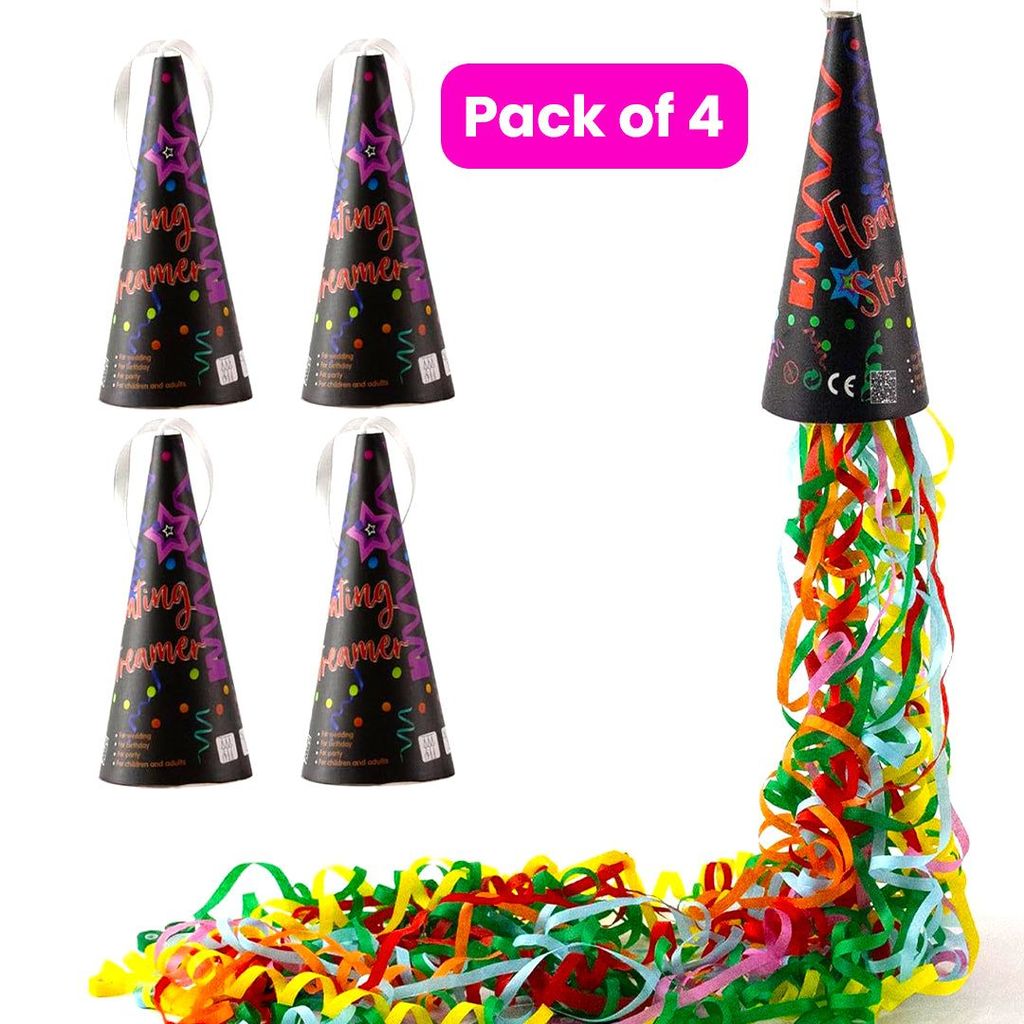 Multicolor Pull String Poppers Combo - 4PC - Party and Festive Needs | Buy online on ZillyBuy