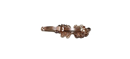 Luxury Purple and Clear Stone Gold Plated Bow Hair Clip Barrette