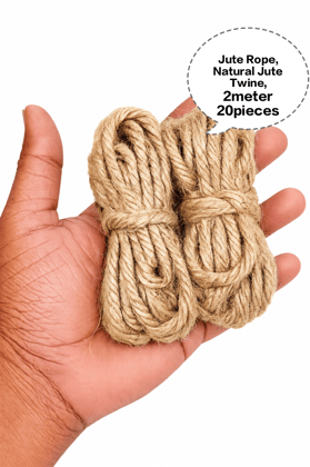 Jute Rope, Natural Jute Rope, Multipurpose Jute Rope, Twisted Jute Rope, Eco-Friendly Jute Rope 2meter 20pieces 300gm Jute Rope, Natural Jute Rope, Multipurpose Jute Rope, Twisted Jute Rope, Eco-Friendly Jute Rope 2meter 20pieces 300gm