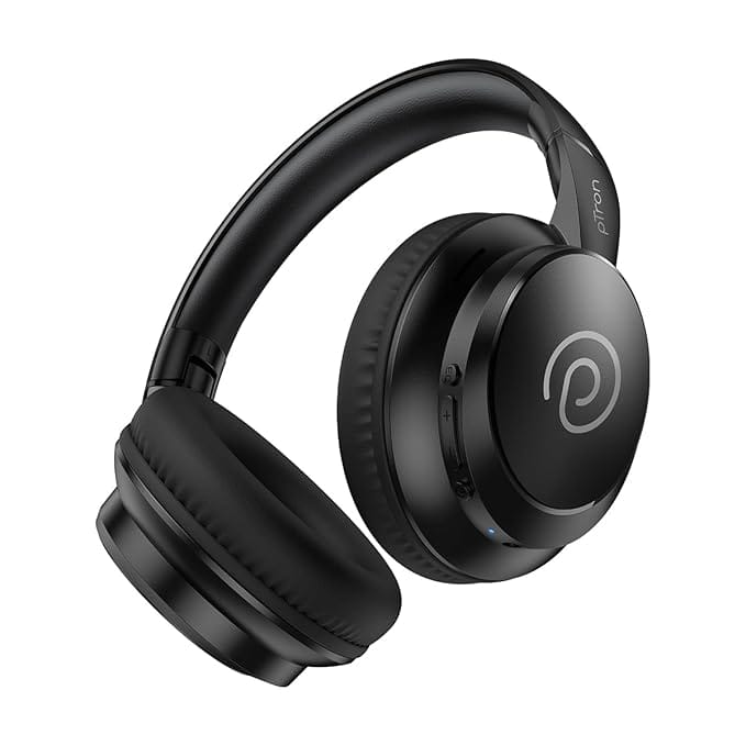 pTron Studio Evo 70hrs Playtime Wireless Over Ear Headphones with HD Mic (Black)