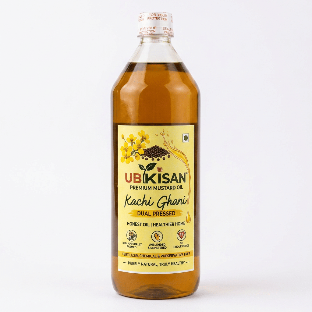 Mustard Oil 1L UBKisan Premium Dual Pressed Naturally Farmed 