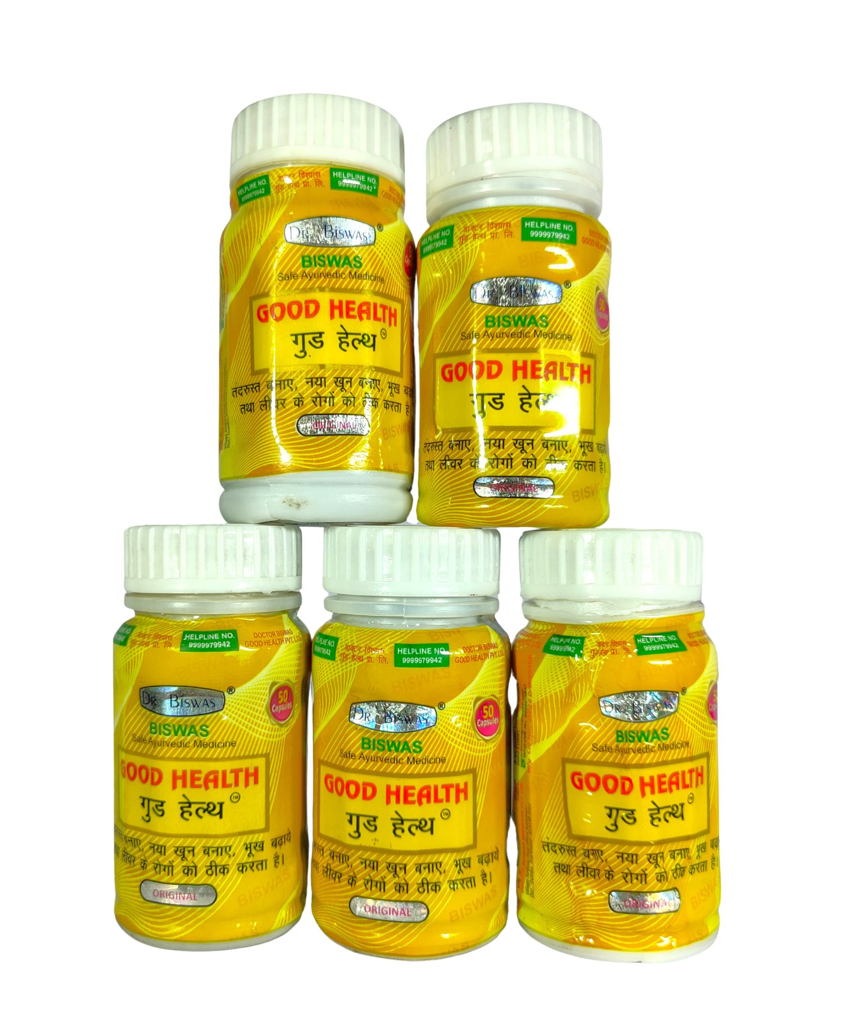 Dr. Biswas Good Health Capsules (50 Capsules) | Herbal Supplement for Energy, Digestion & Weight Management ( pack of 5) 
