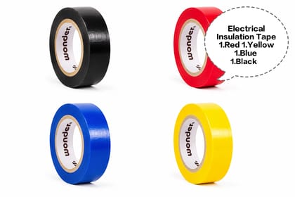Electrical Insulation Tape, PVC Insulation Tape, Electrical Tape Roll, Wire Insulation Tape, PVC Electrical Tape 1 Red+1Yellow+1Blue+1Black 4pieces 