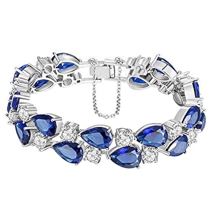 Peora Jewellery Sparkling Colors Flowerets Vine AAA Swiss CZ Bracelet Valentine's Day Gift for Women & Girls (Silver)