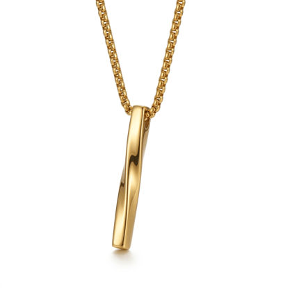 Twisted Gold Bar with Gold Chain Twisted Gold Bar with Gold Chain