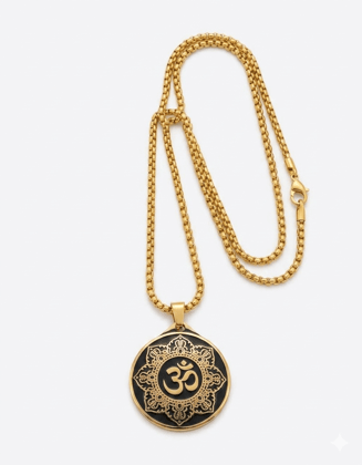 Om Lacet With Gold Chain Om Lacet With Gold Chain