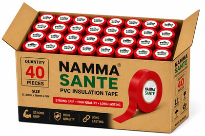 Electrical Insulation Tape, PVC Insulation Tape, Electrical Tape Roll, Wire Insulation Tape, PVC Electrical Tape 40Red 40pieces 