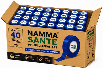 Electrical Insulation Tape, PVC Insulation Tape, Electrical Tape Roll, Wire Insulation Tape, PVC Electrical Tape 40Blue 40pieces 