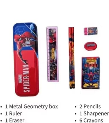 Spiderman Kids Stationery Gift Set with Pencil & Geometry Kit Spiderman Kids Stationery Gift Set with Pencil & Geometry Kit