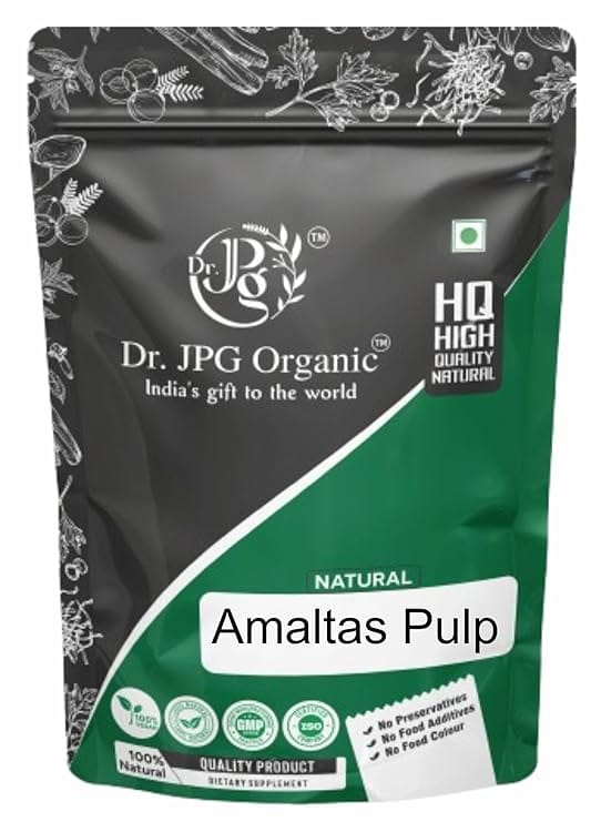 Dr. JPG Organic Herbals Amaltas Pulp Dry 200g / Cassia Fistula/Amaltash Gudda | Aragvadha | ISO & GMP certified.