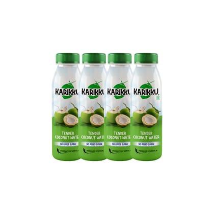 Karikku Tender Coconut Water - Pack Of 4 (each 200 ml) | 100% Natural Electrolyte Drink | Refreshing Hydration, No Added Sugar