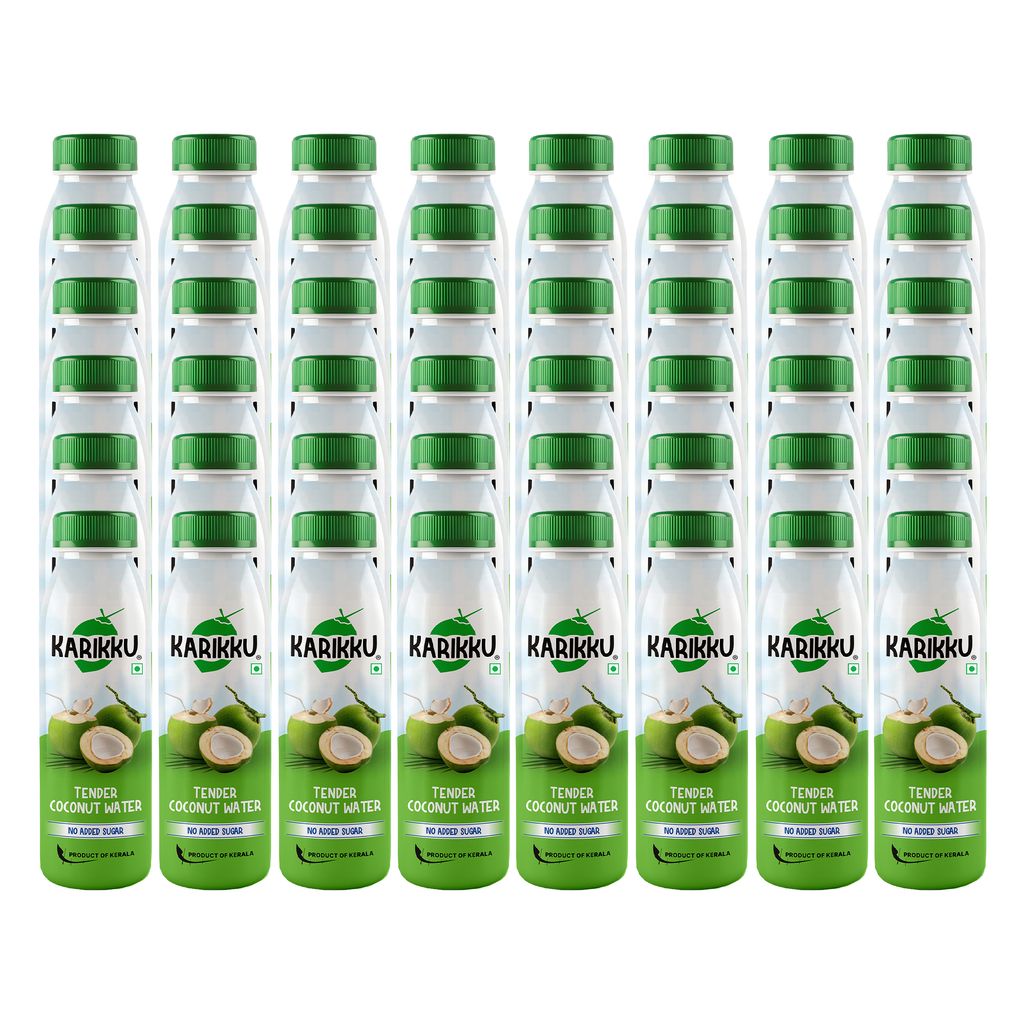 Karikku Tender Coconut Water - Pack Of 48 (each 200 ml) | 100% Natural Electrolyte Drink | Refreshing Hydration, No Added Sugar (Pack of 48)