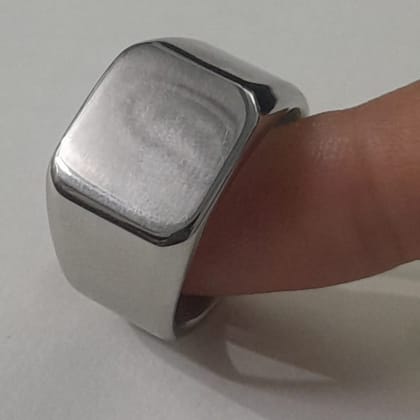 Men's Silver Signet Steel Ring