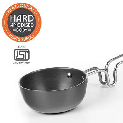 Borosil 11 cm Hard Anodized Tadka Pan | Aluminium Grade 3003