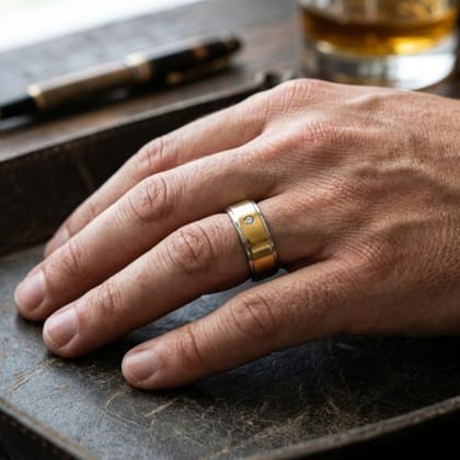 Daily Horizon Band - Men Surgical Steel Band Ring