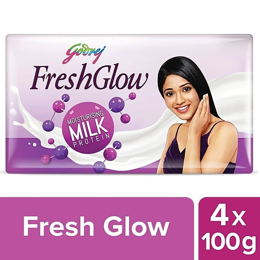 Godrej Fair Glow Fairness + Proteins Bathing Soap, India's No.1 Fairness Soap, 100 G Pack Of 4