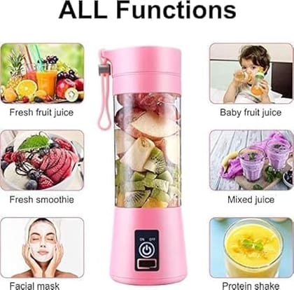 Portable Juicer Blender with 6-Blade, USB Rechargeable, Personal Smoothie Maker, Protein Shake Mixer, Built-In Bottle, for Home, Travel and Gym | Randomly Assorted
