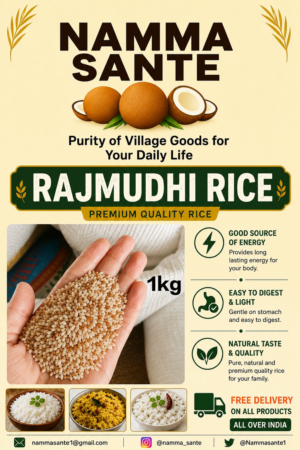 Rajmudhi Rice, Rajmudi Rice, Rajamudi Rice, Traditional Red Rice, Heritage Rice 1kg