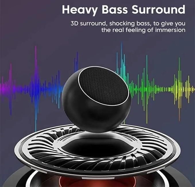 Mini Boost 4D Portable Bluetooth Speaker, Multicolour LED, Wireless Sound System with 4D Audio Technology