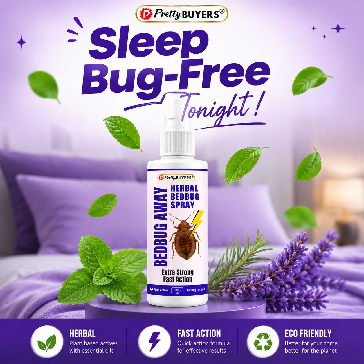 Herbal Bed Bugs Killer Spray For Home | Natural Khatmal Spray (pack Of 1) 