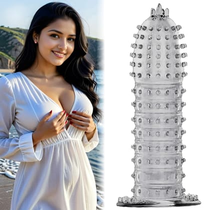 Crystal Condom Transparent Textured with Spikes & Rings - Maximum Sensation Ribbed Dotted Condoms Crystal Condom Transparent Textured with Spikes & Rings - Maximum Sensation Ribbed Dotted Condoms