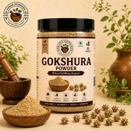 Aasha Ayurveda Gokshura Powder | 100% Natural Gokshura Powder | Premium Quality Herbal Powder
